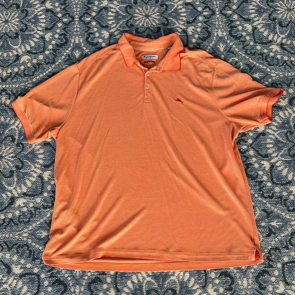 Tommy‎ Bahama Island Zone Orange Polo Shirt Casual Comfort